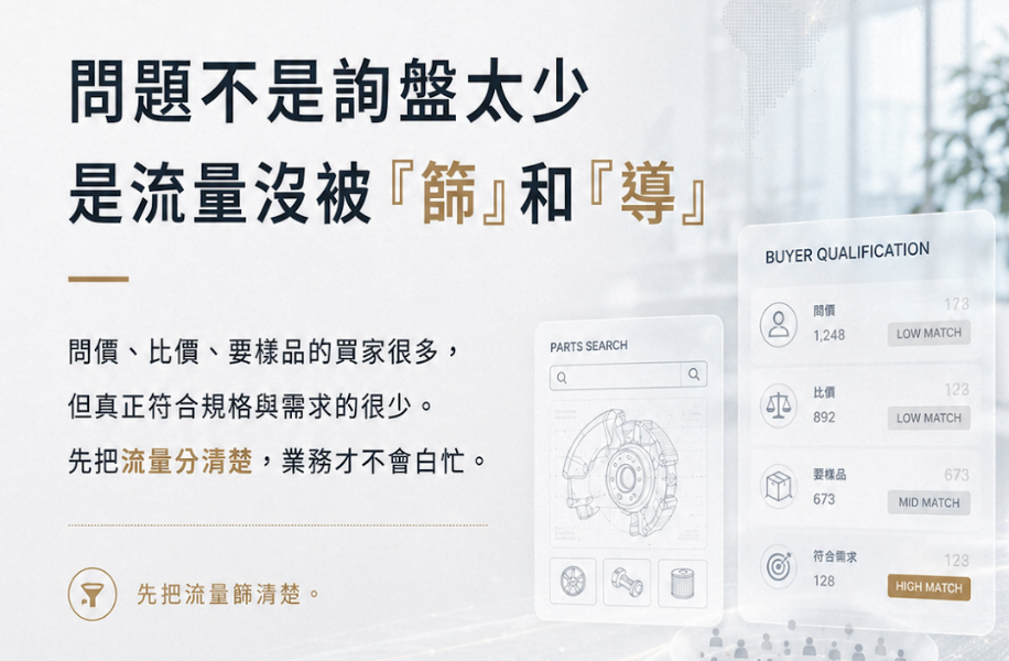 汽配廠阿里巴巴代營運|限額一對一策略諮詢,把雜亂流量變成精準詢盤