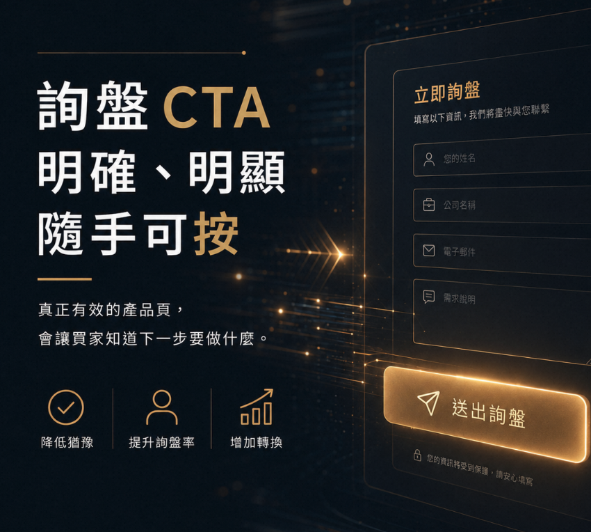 B2B 產品頁怎麼設計才有詢盤?7 個必備區塊與實例解析