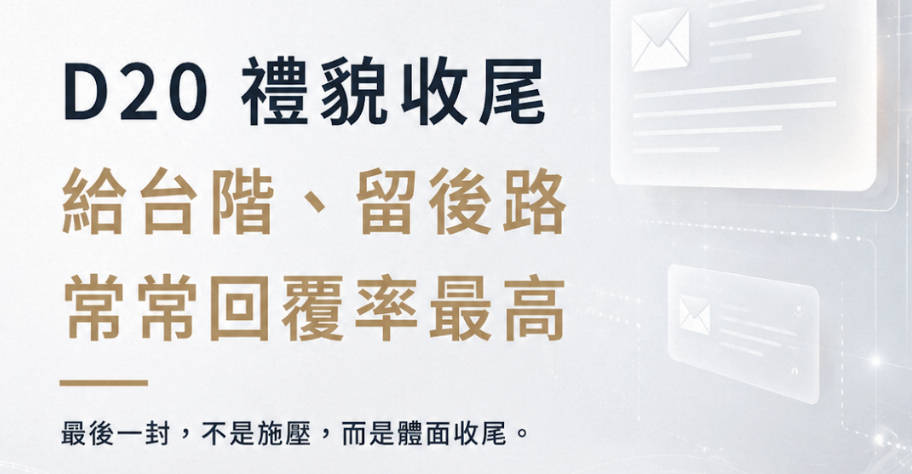 開發信沒回覆怎麼跟進?4 封信節奏與每封範本解析